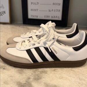 Adidas Samba Classic White and  Black Womens Shoes
